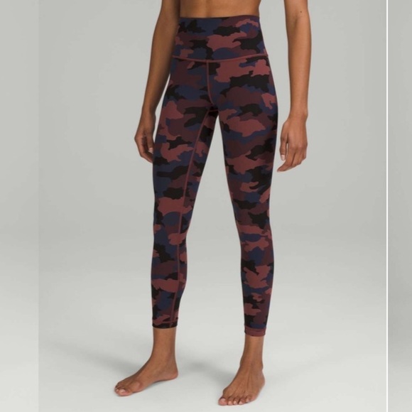 Lululemon Wunder Under High-Rise Tight 25" Heritage Camo Smoky Red Night Sea 2 - Picture 1 of 12